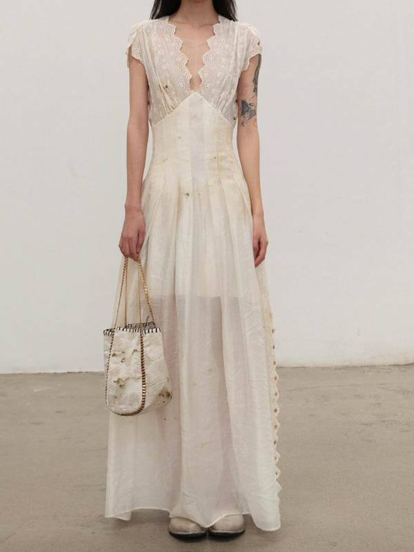 Mutedance 25 Spring/Summer V-neck dress MD-MD25SS91-HOARY